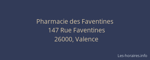 Pharmacie des Faventines