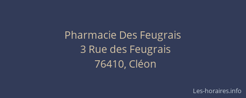 Pharmacie Des Feugrais