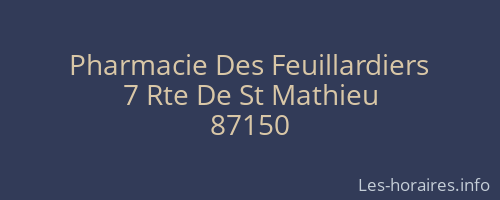 Pharmacie Des Feuillardiers