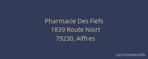 Pharmacie Des Fiefs