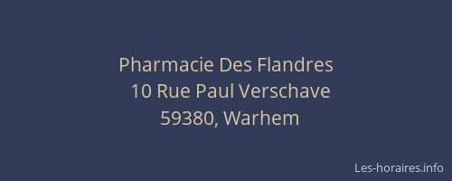Pharmacie Des Flandres