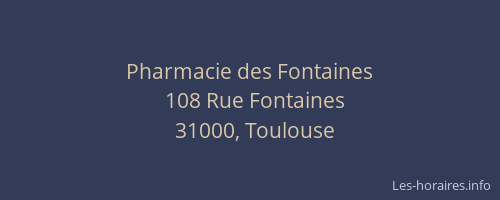 Pharmacie des Fontaines