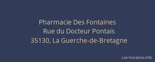 Pharmacie Des Fontaines