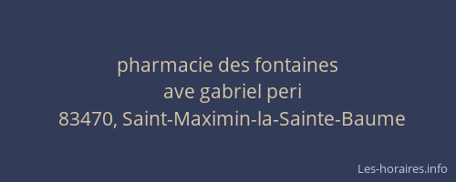 pharmacie des fontaines