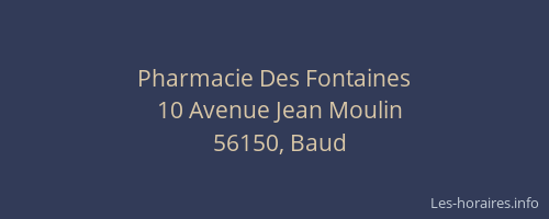 Pharmacie Des Fontaines