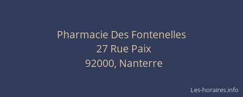 Pharmacie Des Fontenelles