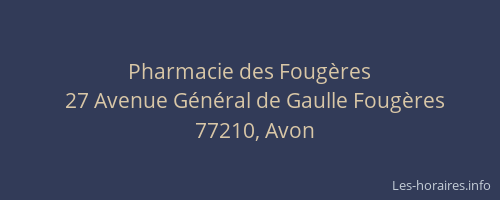 Pharmacie des Fougères