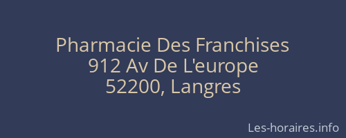Pharmacie Des Franchises