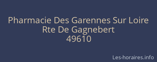 Pharmacie Des Garennes Sur Loire