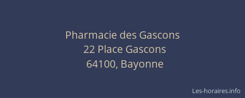 Pharmacie des Gascons