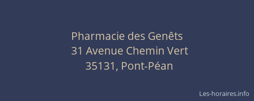 Pharmacie des Genêts