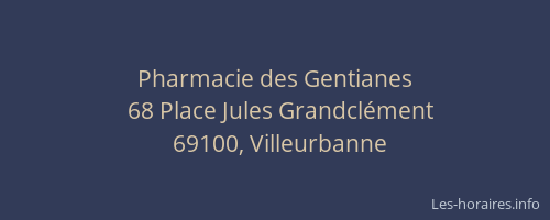 Pharmacie des Gentianes