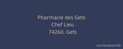 Pharmacie des Gets