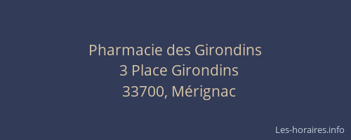 Pharmacie des Girondins