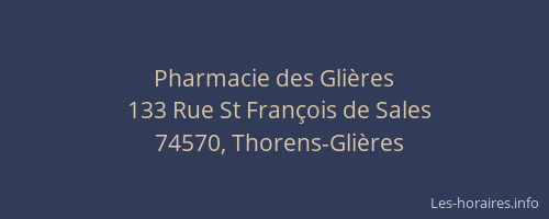 Pharmacie des Gli&egrave;res