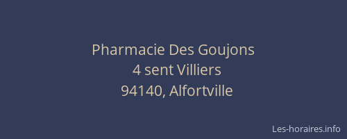 Pharmacie Des Goujons