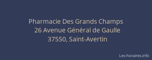 Pharmacie Des Grands Champs