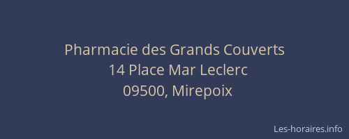 Pharmacie des Grands Couverts