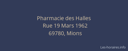 Pharmacie des Halles