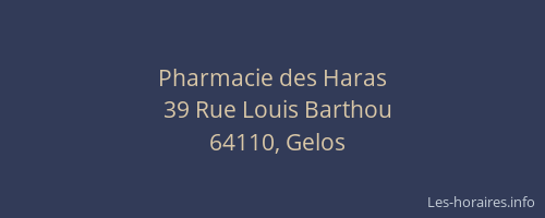 Pharmacie des Haras