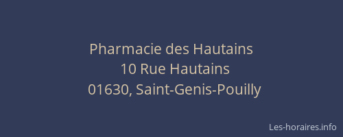 Pharmacie des Hautains