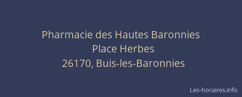 Pharmacie des Hautes Baronnies