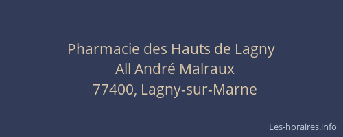 Pharmacie des Hauts de Lagny