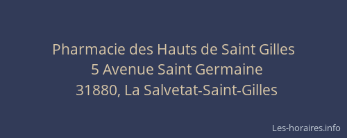 Pharmacie des Hauts de Saint Gilles