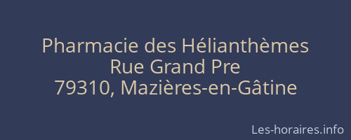 Pharmacie des Hélianthèmes