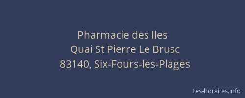 Pharmacie des Iles