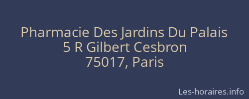 Pharmacie Des Jardins Du Palais