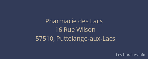 Pharmacie des Lacs