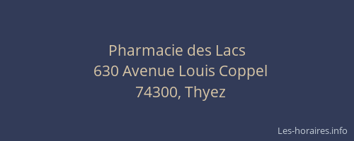 Pharmacie des Lacs