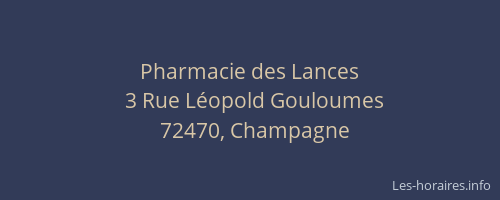 Pharmacie des Lances
