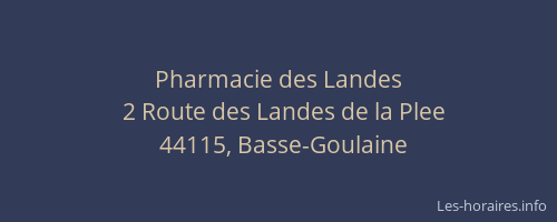 Pharmacie des Landes