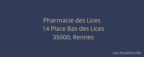 Pharmacie des Lices