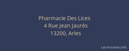 Pharmacie Des Lices