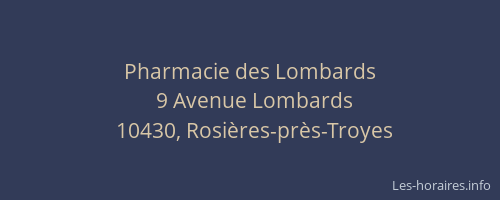 Pharmacie des Lombards