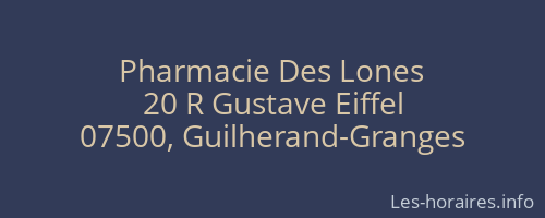 Pharmacie Des Lones