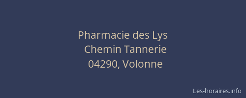 Pharmacie des Lys