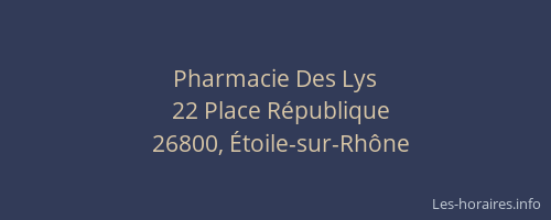 Pharmacie Des Lys
