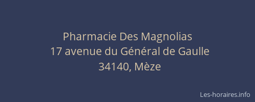 Pharmacie Des Magnolias