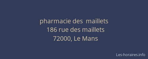 pharmacie des  maillets
