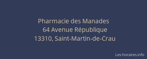Pharmacie des Manades