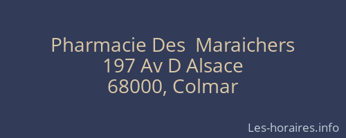 Pharmacie Des  Maraichers