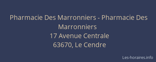 Pharmacie Des Marronniers - Pharmacie Des Marronniers