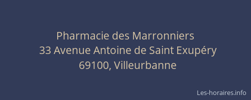 Pharmacie des Marronniers