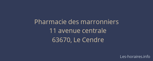 Pharmacie des marronniers