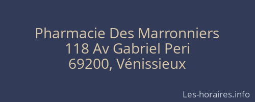 Pharmacie Des Marronniers