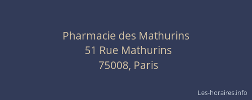 Pharmacie des Mathurins